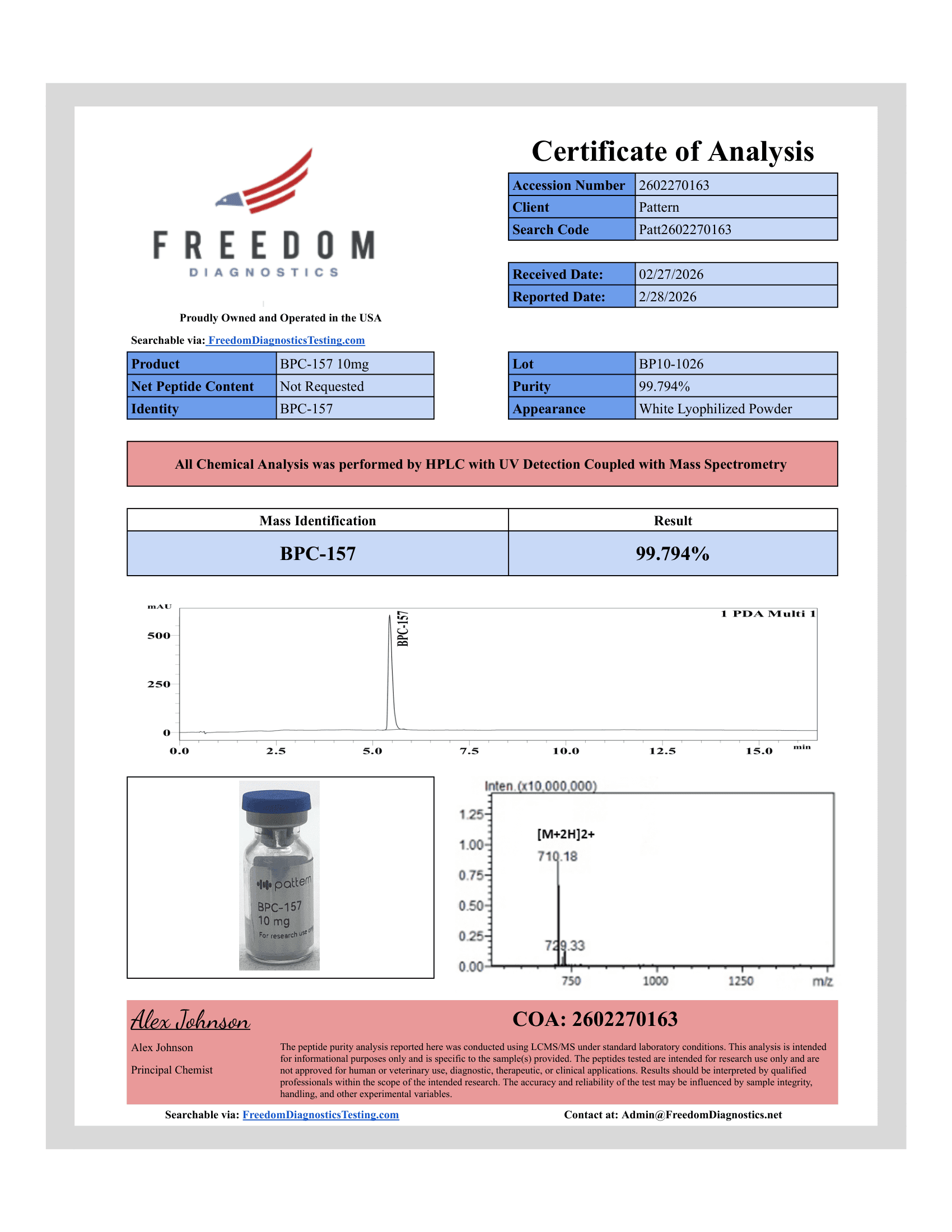 BPC-157 certificate of analysis preview